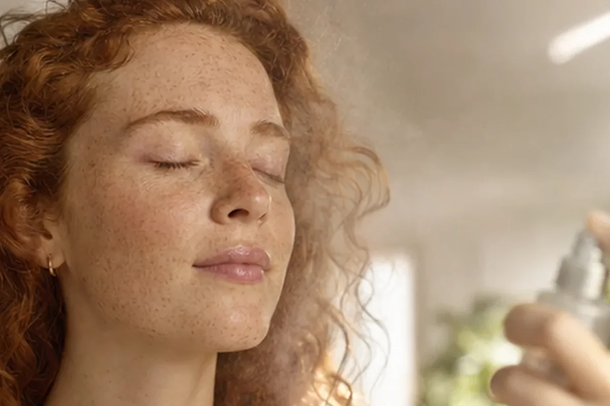 Authentischer Wohlfühlmoment passend zum Beauty-Thema Retinol-Serum für trockene Haut