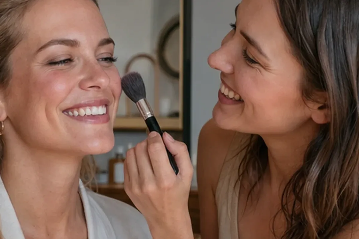 Authentische Beauty-Routine passend zum Thema Highlighter für reife Haut
