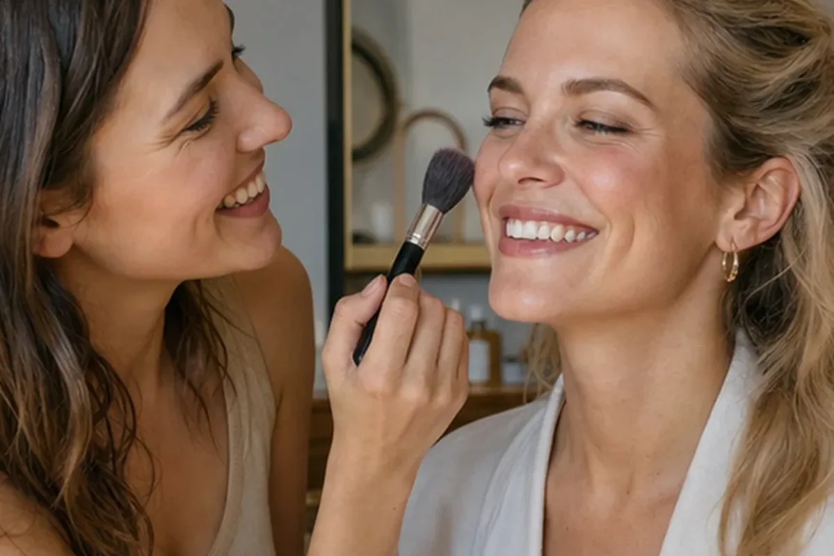 Authentischer Wohlfühlmoment passend zum Beauty-Thema Primer bei großen Poren