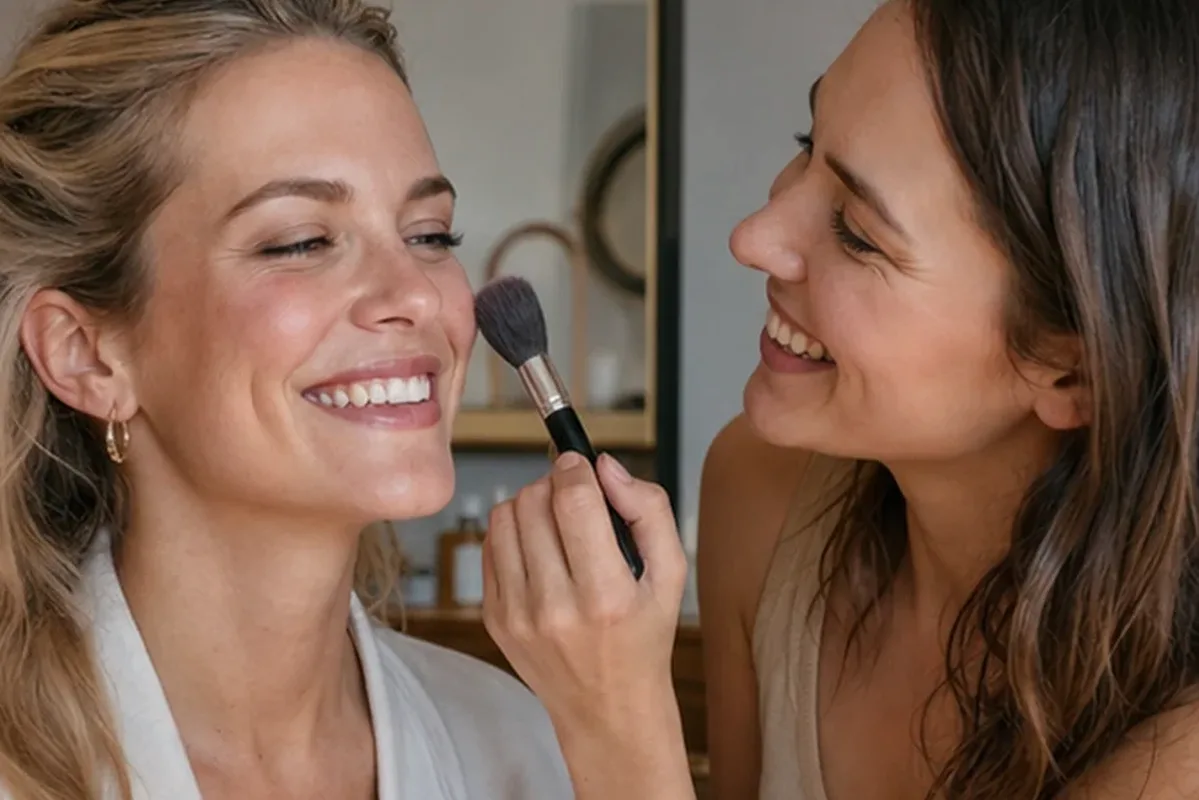 Authentischer Wohlfühlmoment passend zum Beauty-Thema Kontakt