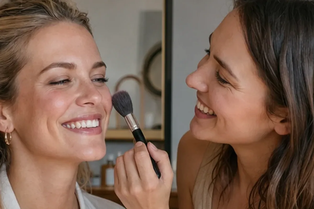 Authentischer Wohlfühlmoment passend zum Beauty-Thema Setting Spray für ölige Haut