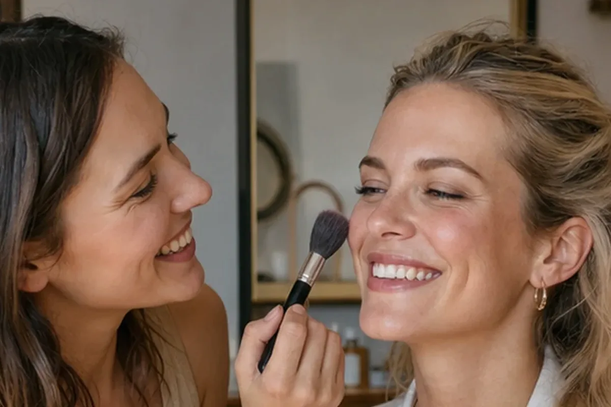 Authentischer Wohlfühlmoment passend zum Beauty-Thema Skin Tint bei großen Poren