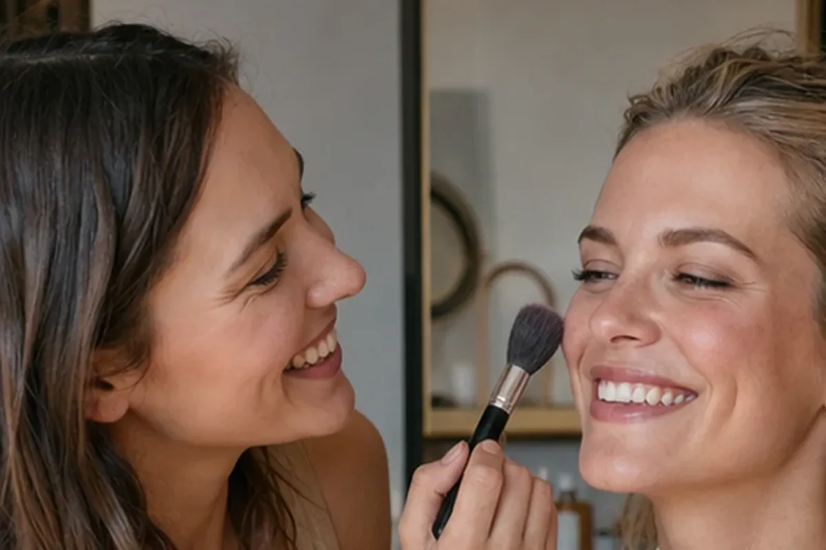 Redaktioneller Beauty-Moment zur Ausgangslage bei Highlighter für einen natürlichen Look