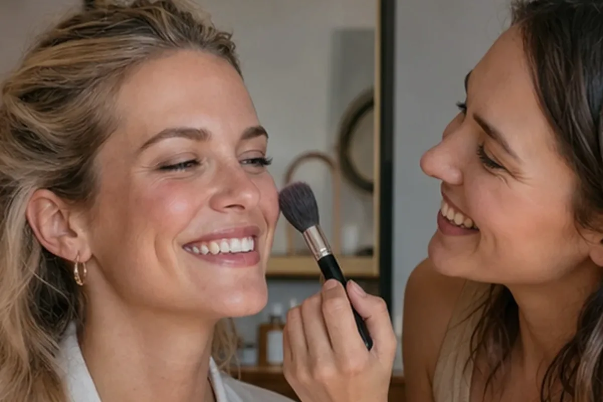Emotionaler und authentischer Anwendungsmoment rund um Skin Tint für reife Haut