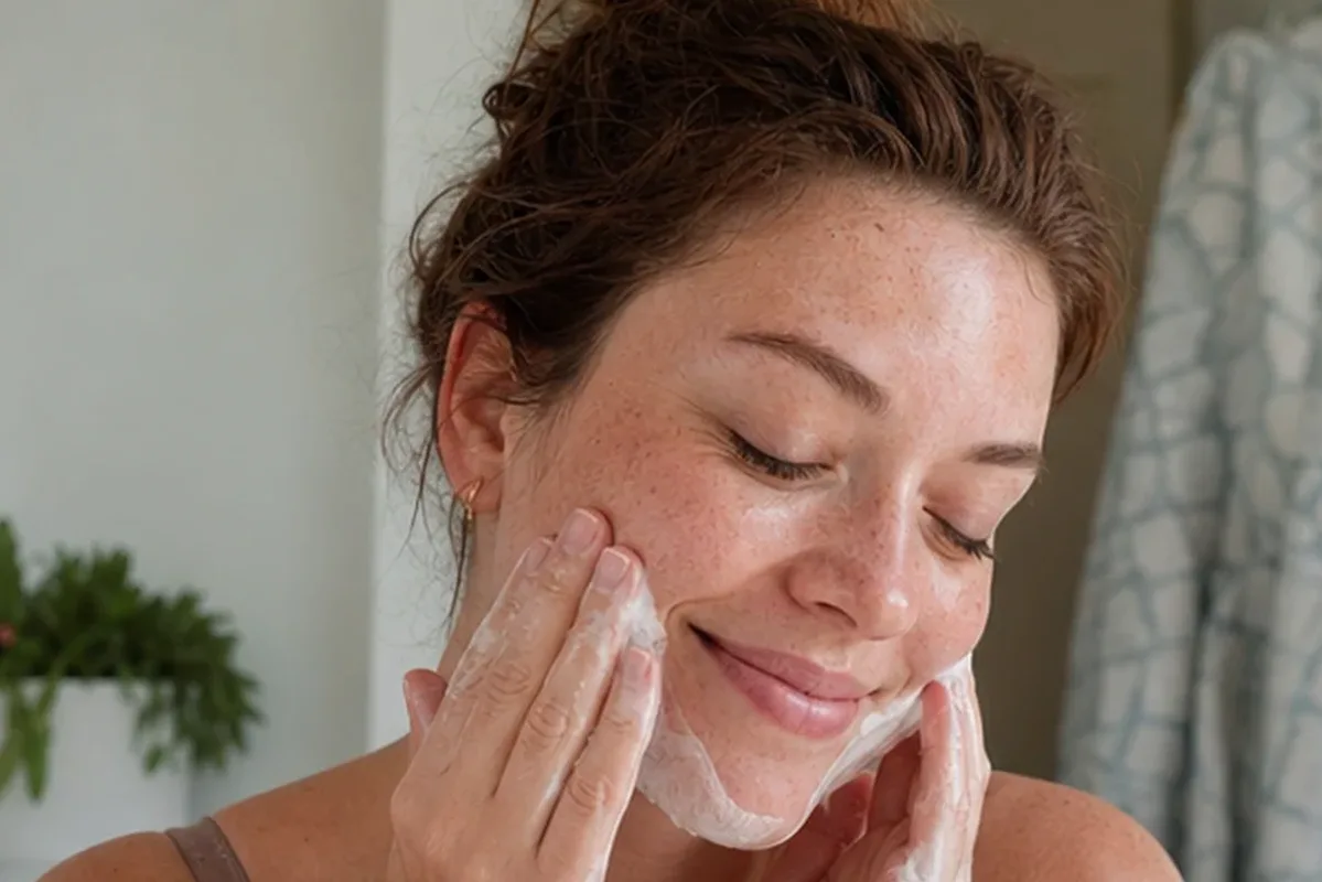 Authentische Beauty-Routine passend zum Thema Hautbarriere-Pflege bei ersten Fältchen