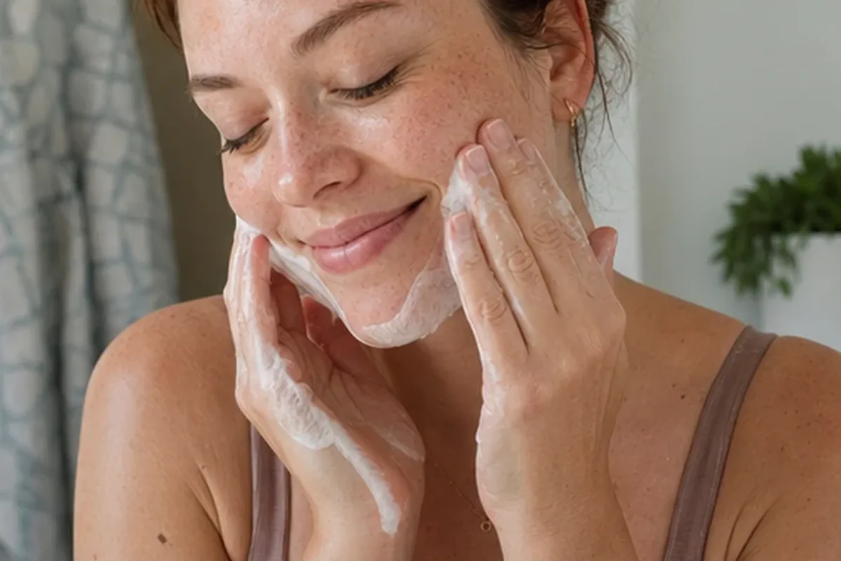 Authentische Beauty-Routine passend zum Thema Vitamin-C-Serum bei ersten Fältchen