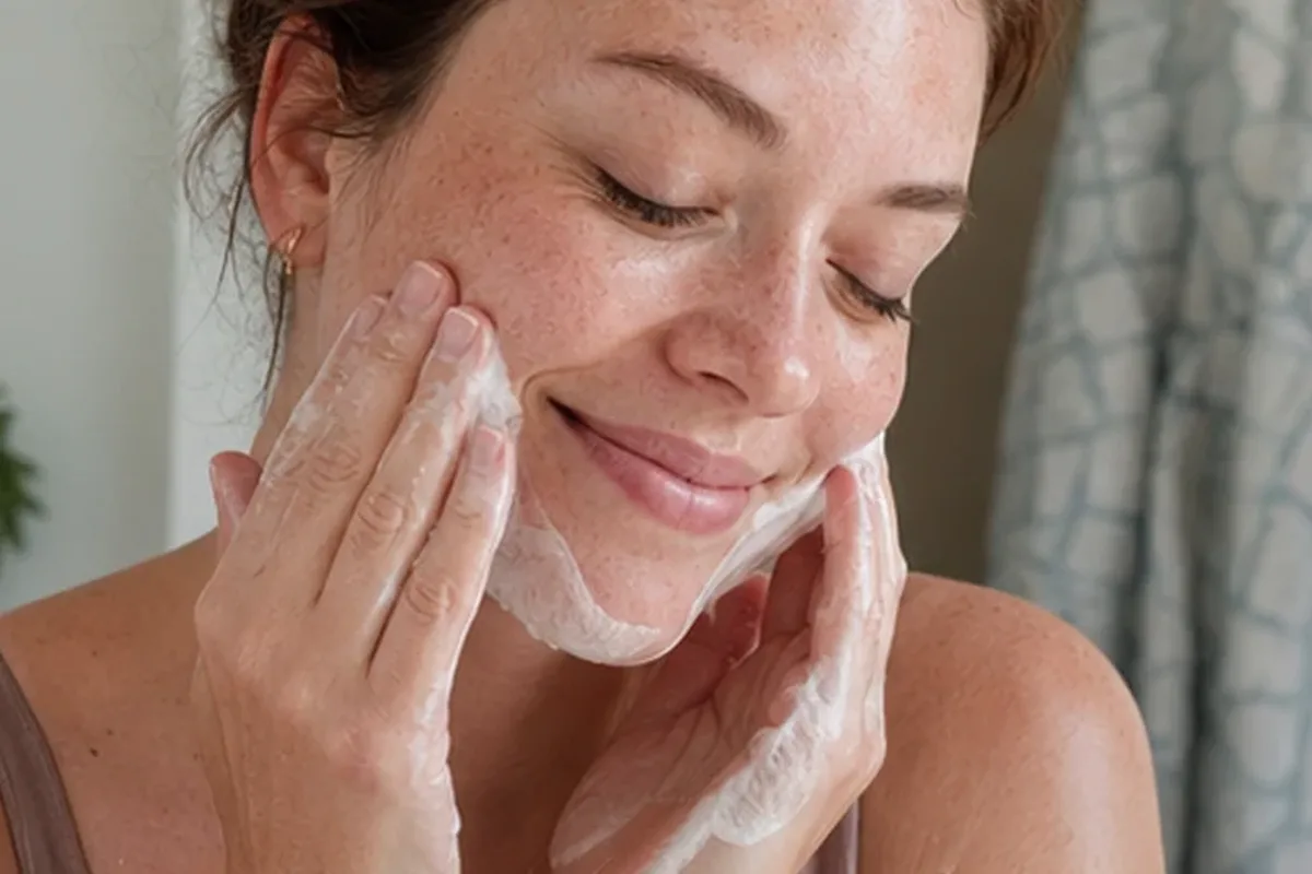 Authentische Beauty-Routine passend zum Thema Hautbarriere-Pflege bei ersten Fältchen