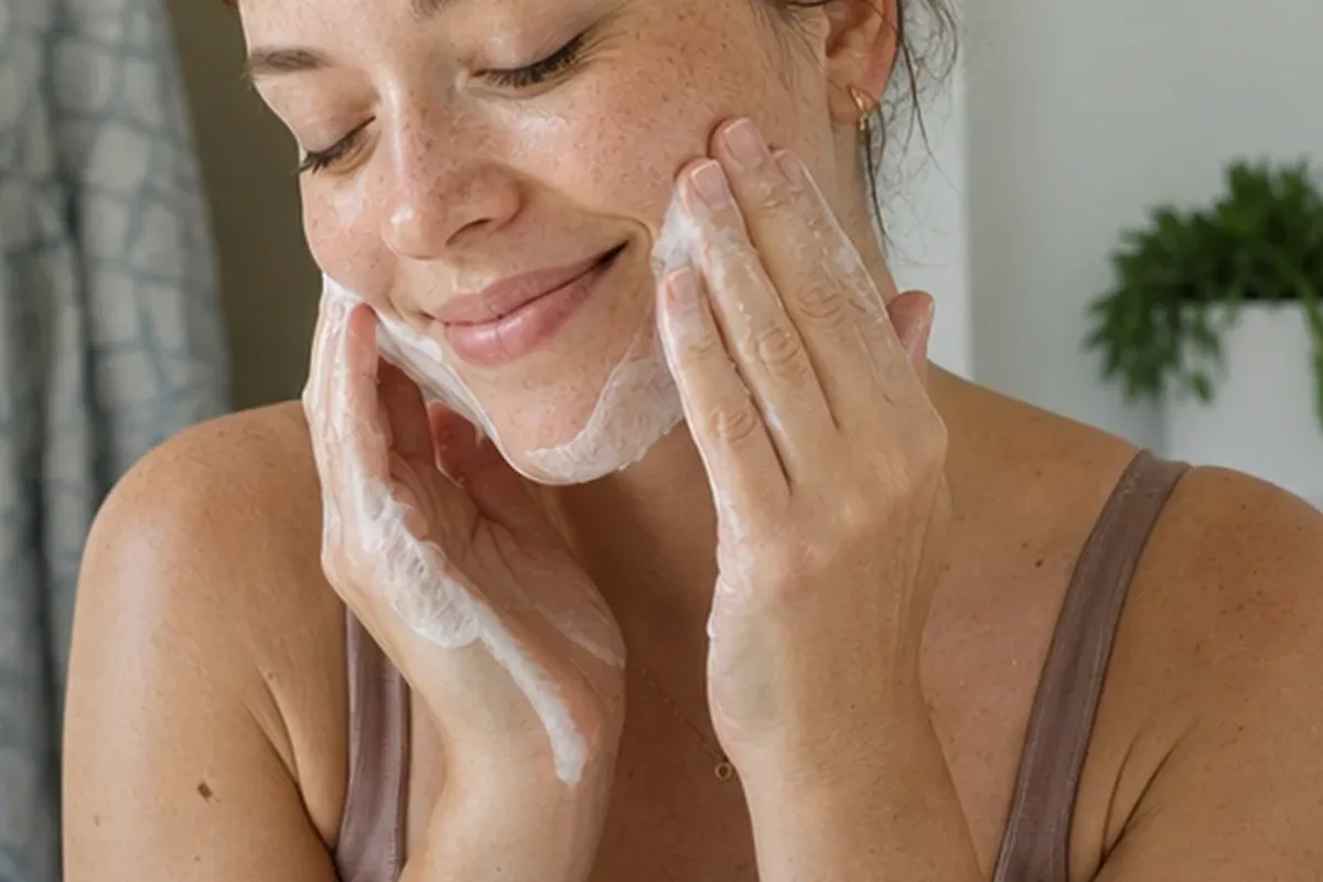 Authentischer Wohlfühlmoment passend zum Beauty-Thema Mizellenwasser für fettige Haut
