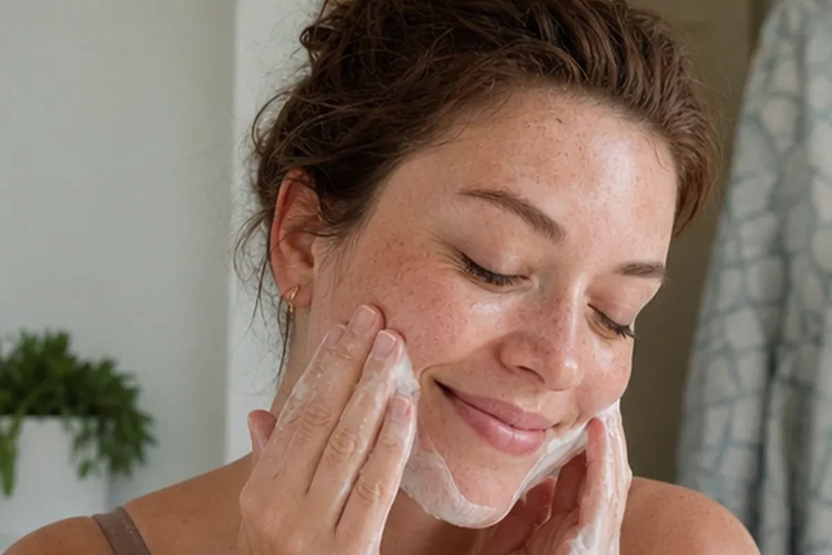 Emotionaler und authentischer Anwendungsmoment rund um Retinol-Serum für fettige Haut