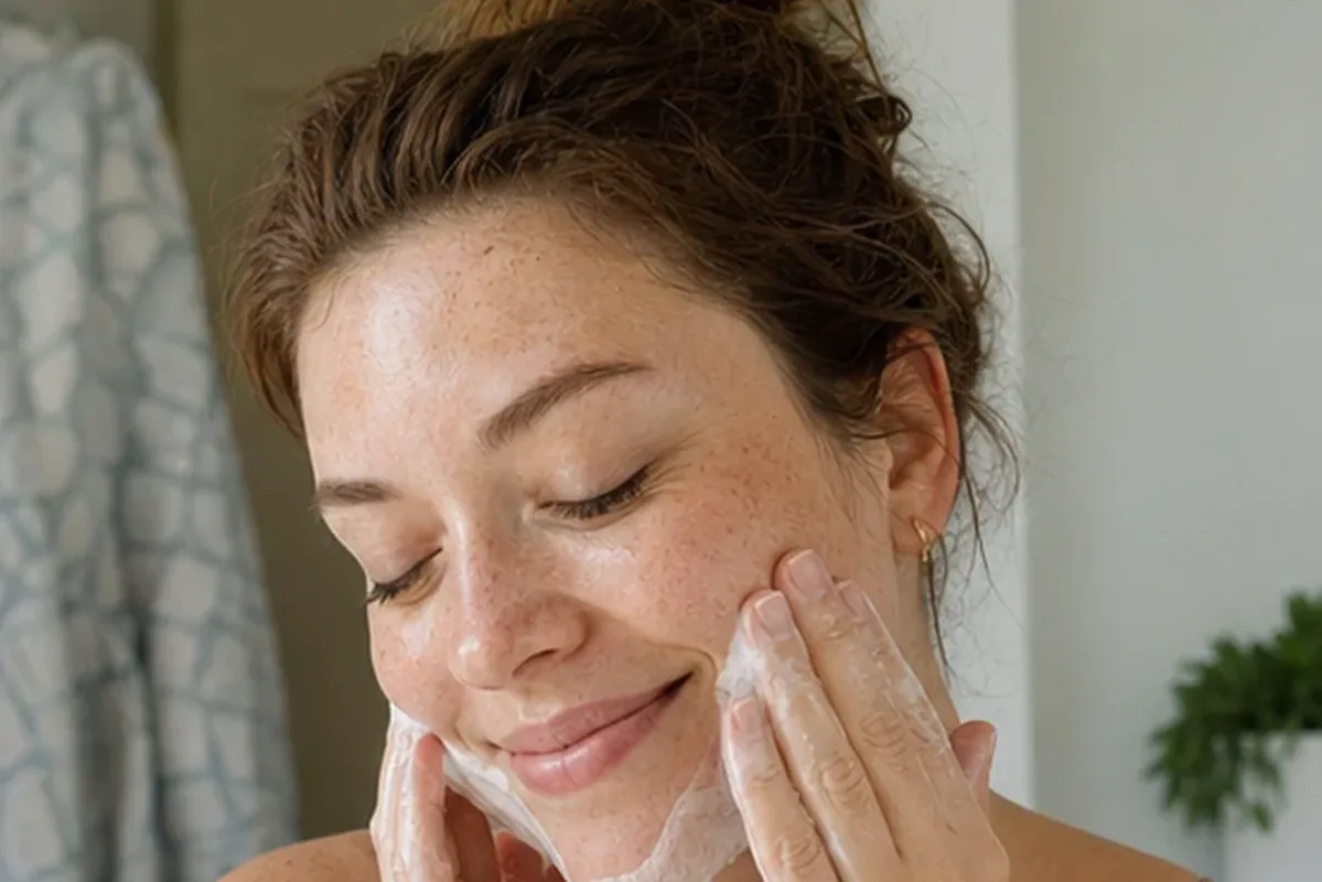 Authentische Beauty-Routine passend zum Thema Vitamin-C-Serum für trockene Haut