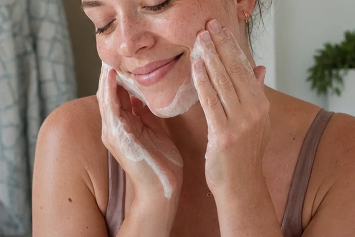 Authentischer Wohlfühlmoment passend zum Beauty-Thema Vitamin-C-Serum für Mischhaut