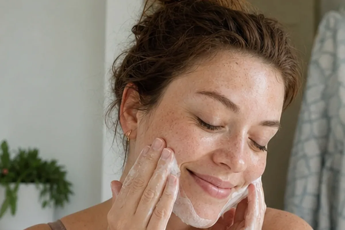 Authentische Beauty-Routine passend zum Thema Hyaluron-Serum für trockene Haut