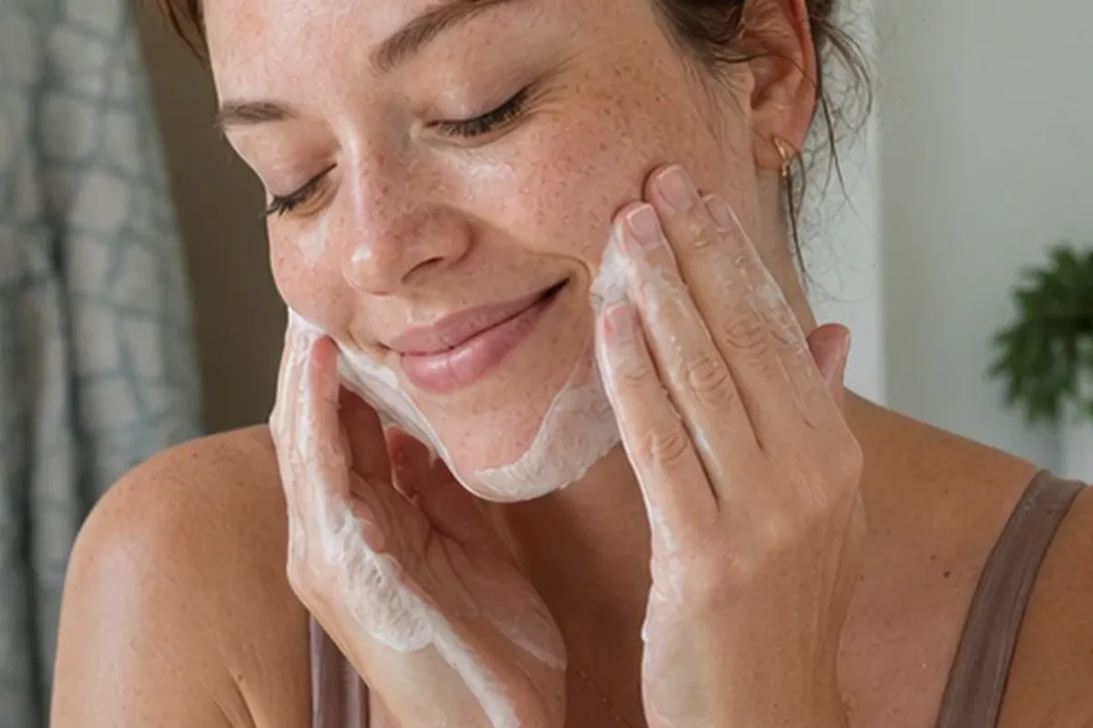 Authentischer Wohlfühlmoment passend zum Beauty-Thema Mizellenwasser für trockene Haut