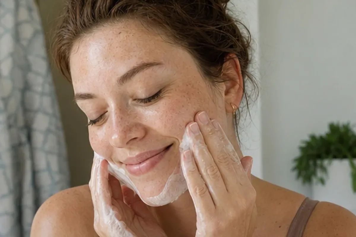 Authentischer Wohlfühlmoment passend zum Beauty-Thema Anti-Aging-Routine bei Rötungen