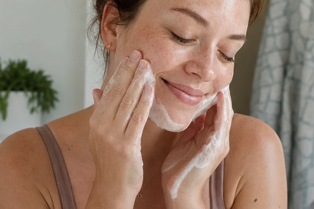 Redaktioneller Beauty-Moment zur Ausgangslage bei Gesichtsreinigung für trockene Haut