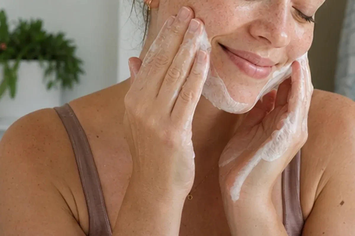 Authentische Beauty-Routine passend zum Thema Gesichtsreinigung bei Pigmentflecken