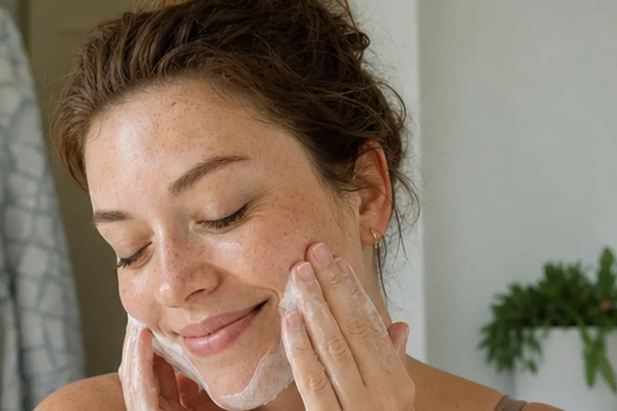 Authentischer Wohlfühlmoment passend zum Beauty-Thema Mizellenwasser für trockene Haut
