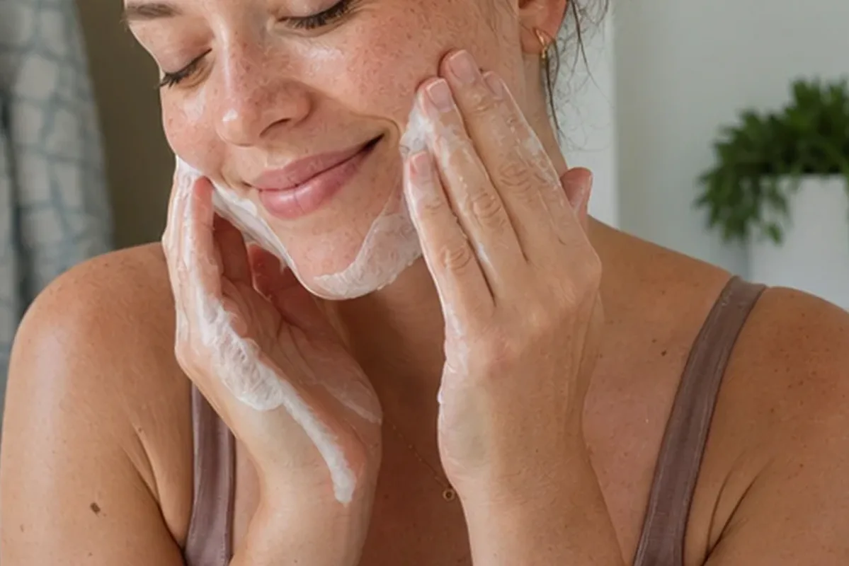 Redaktionelle Detailaufnahme zur Orientierung bei Anti-Aging-Routine bei Pigmentflecken