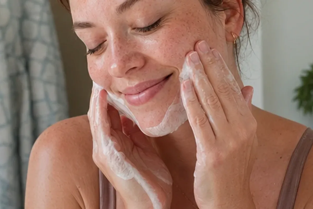 Redaktioneller Beauty-Moment zur Ausgangslage bei Gesichtsmaske bei ersten Fältchen