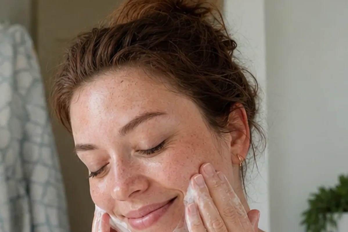 Hochwertige Beauty-Inszenierung zu Auswahlkriterien für Sonnenschutz bei Rötungen