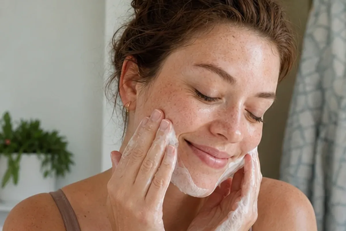 Emotionaler und authentischer Anwendungsmoment rund um Retinol-Serum für trockene Haut
