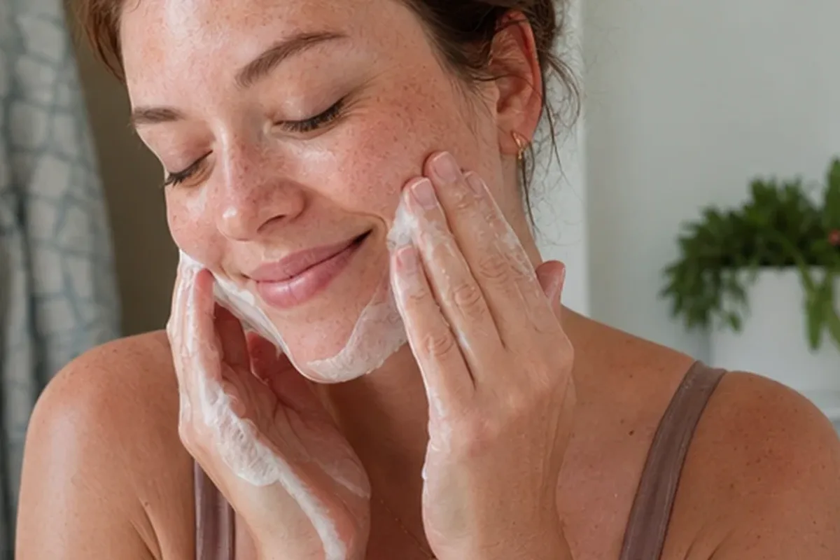 Authentische Beauty-Routine passend zum Thema Gesichtsmaske für fettige Haut