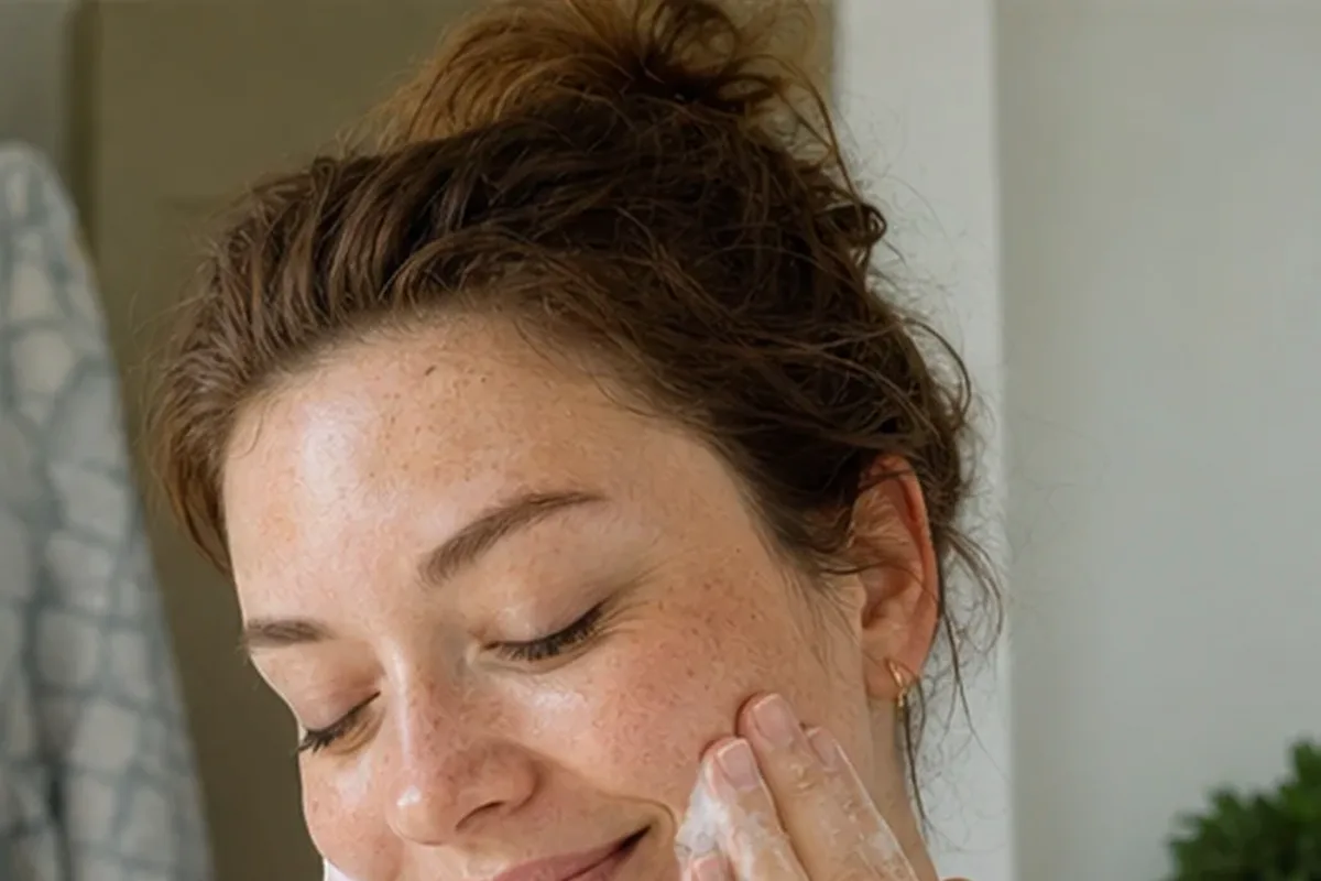 Authentischer Wohlfühlmoment passend zum Beauty-Thema Hautbarriere-Pflege für fettige Haut