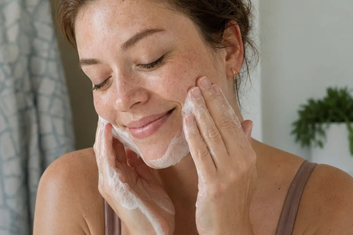 Authentischer Wohlfühlmoment passend zum Beauty-Thema Augenpflege bei Rötungen