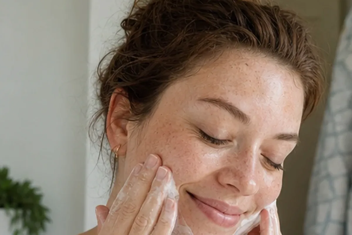 Emotionaler und authentischer Anwendungsmoment rund um Retinol-Serum für trockene Haut
