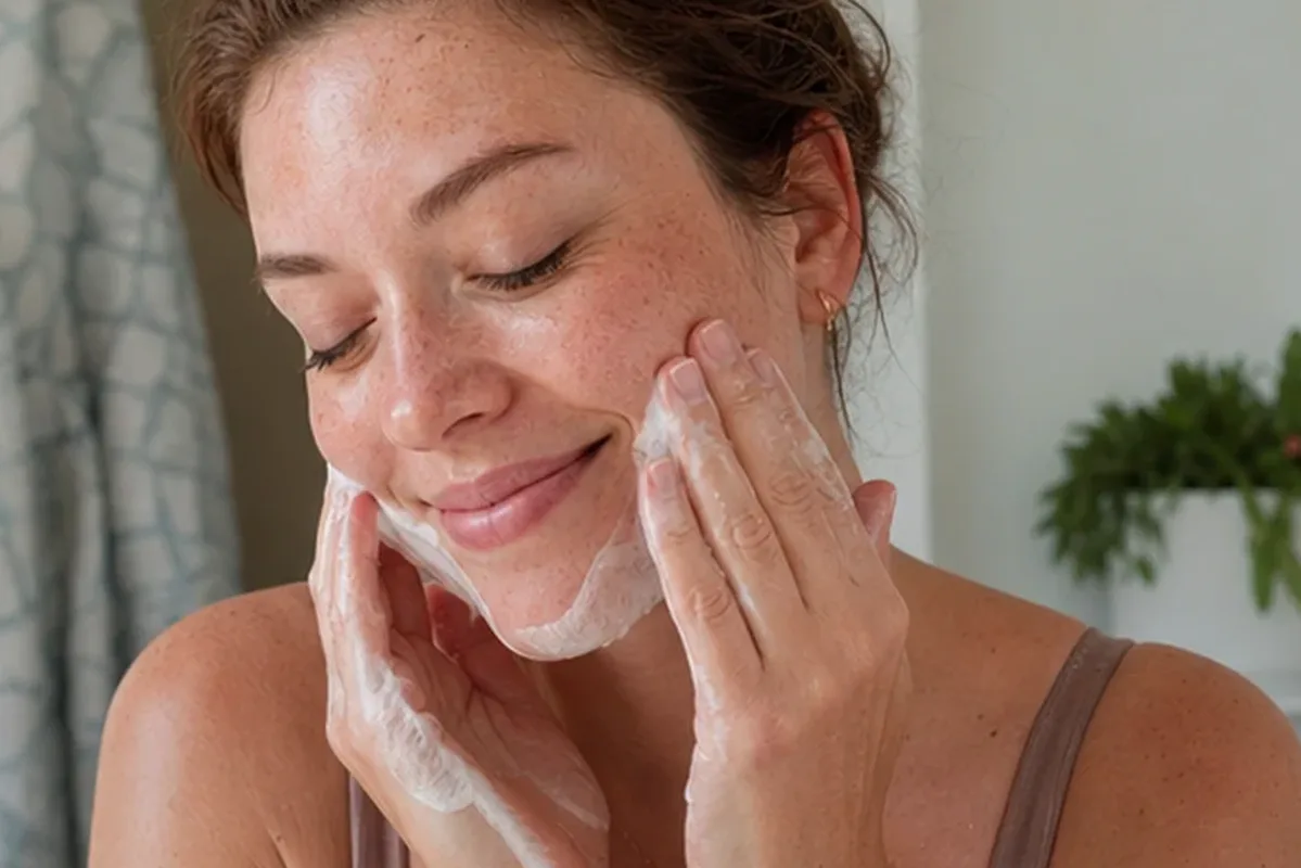 Authentische Beauty-Routine passend zum Thema Niacinamid-Serum für trockene Haut