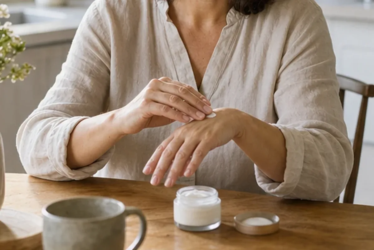 Authentische Beauty-Routine passend zum Thema Selbstbräuner für trockene Haut