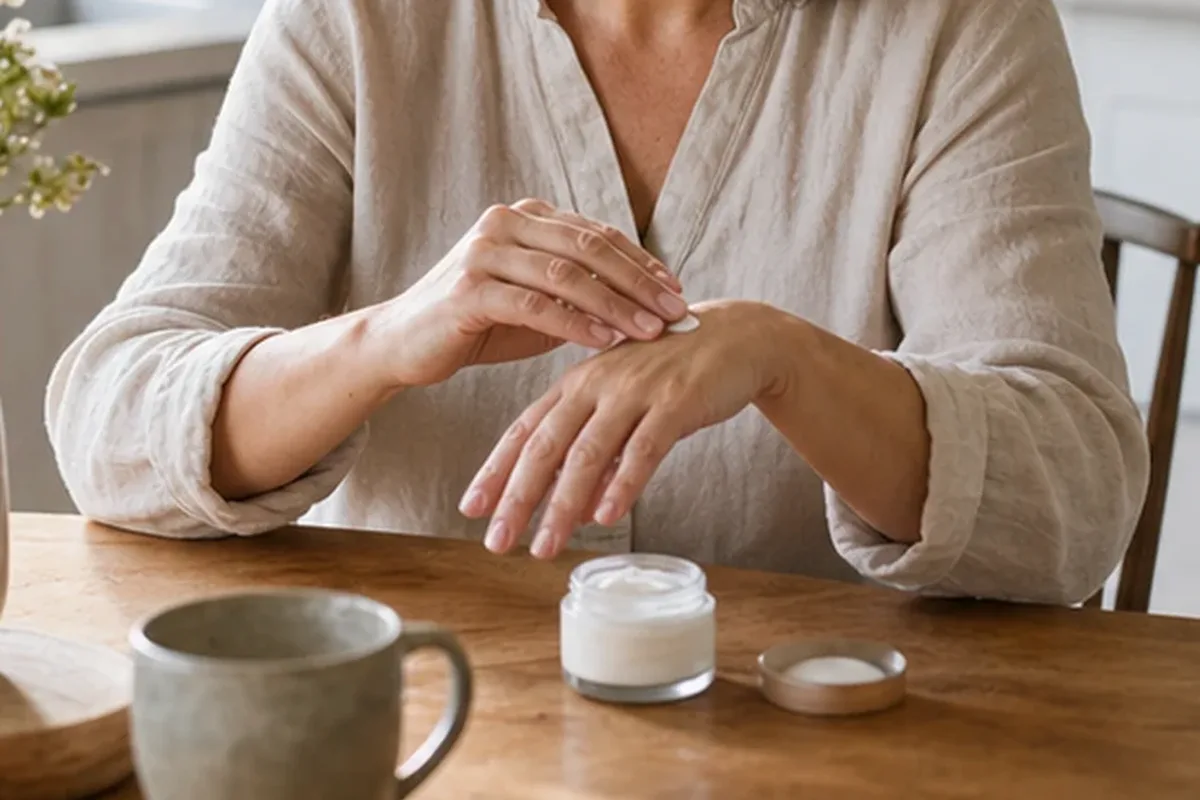 Authentischer Wohlfühlmoment passend zum Beauty-Thema After-Sun-Pflege für beanspruchte Hände