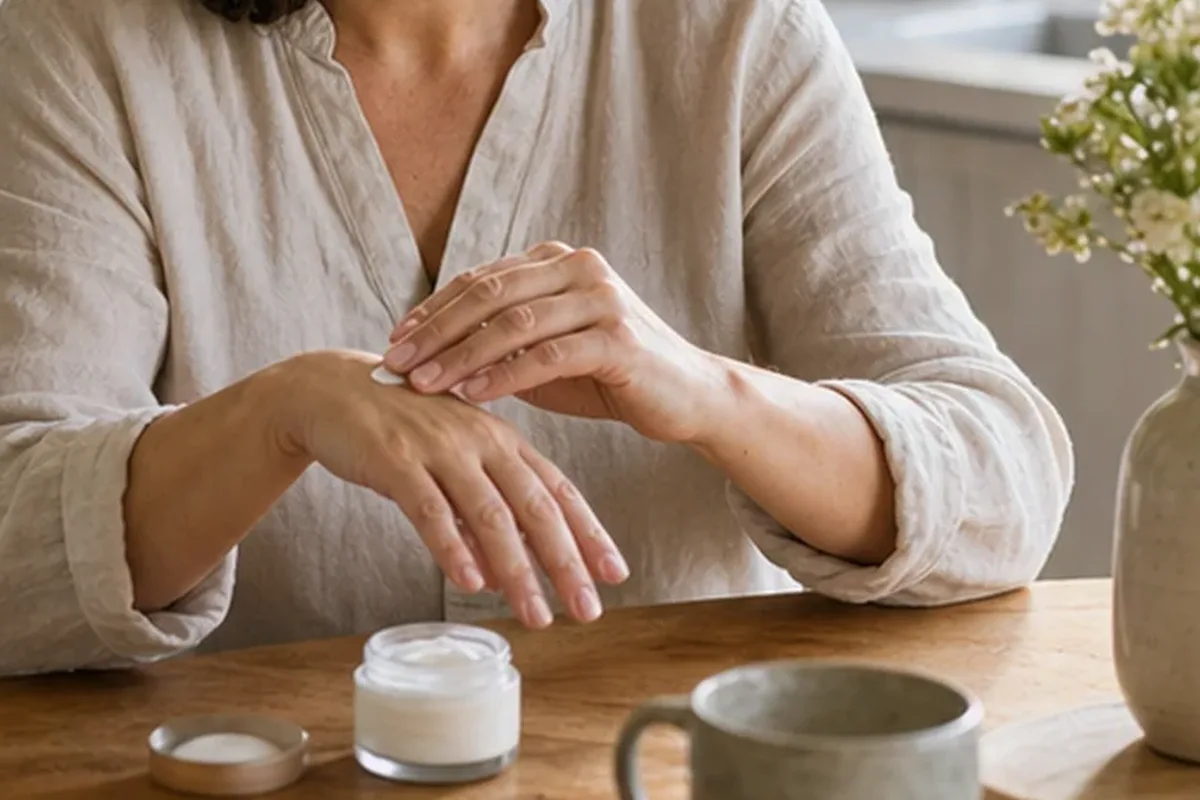 Authentischer Wohlfühlmoment passend zum Beauty-Thema Körperpeeling bei Keratosis pilaris
