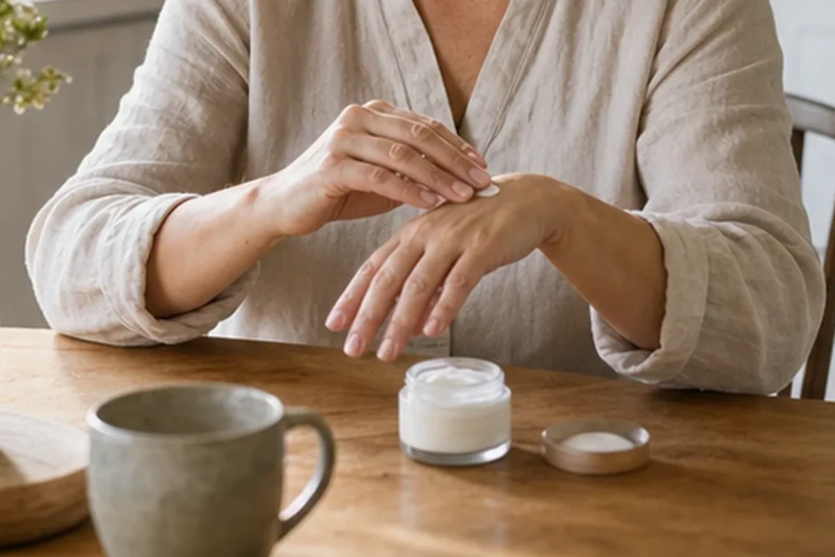 Redaktionelle Detailaufnahme zur Orientierung bei Duschöl bei Keratosis pilaris