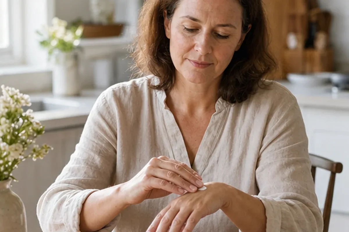 Authentischer Wohlfühlmoment passend zum Beauty-Thema Duschgel bei Keratosis pilaris