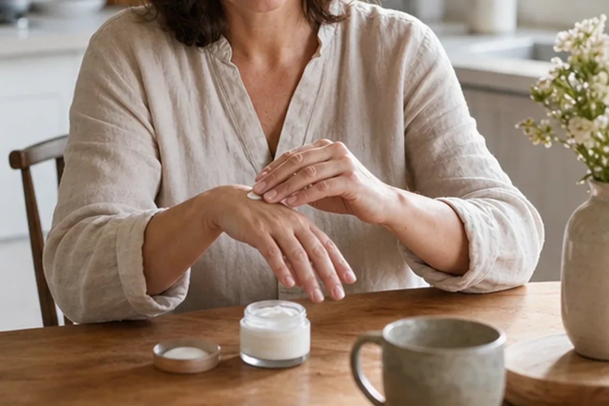 Authentische Beauty-Routine passend zum Thema Handcreme bei brüchigen Nägeln