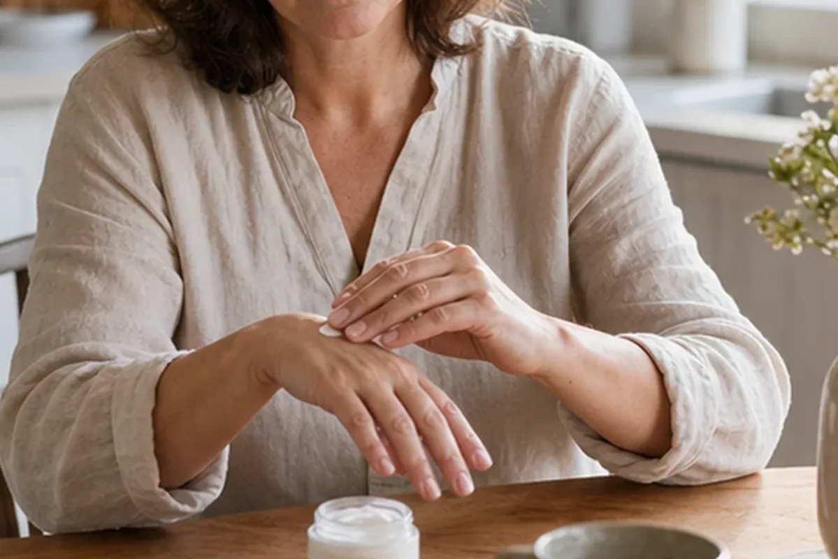 Redaktionelle Detailaufnahme zur Orientierung bei Selbstbräuner bei Keratosis pilaris