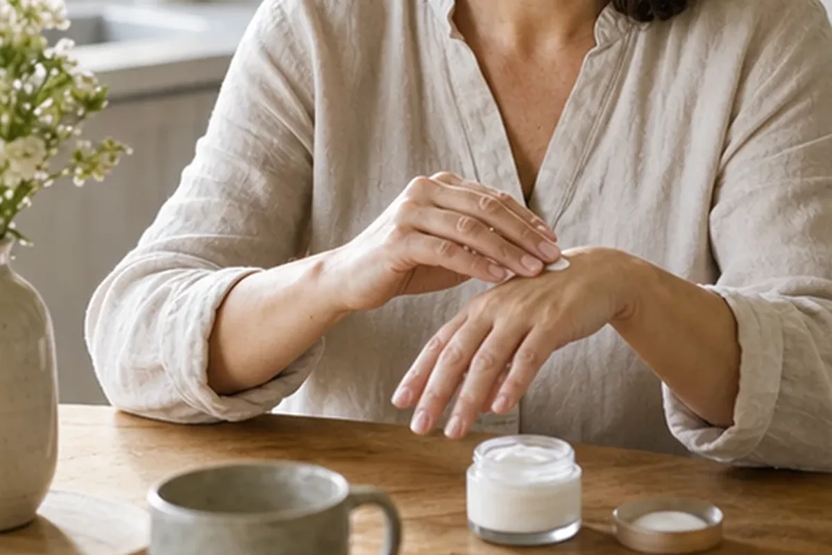 Authentische Beauty-Routine passend zum Thema Körperpeeling bei brüchigen Nägeln