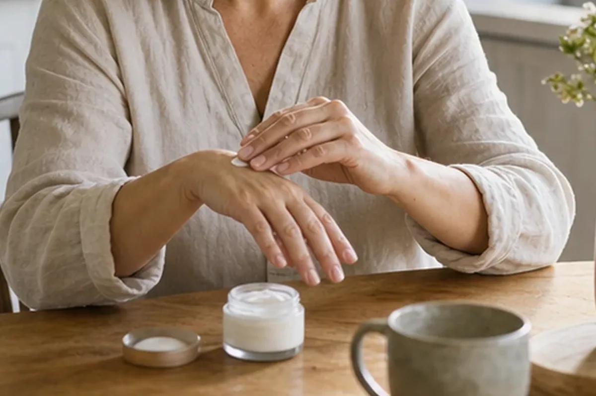 Hochwertige Beauty-Inszenierung zu Auswahlkriterien für Duschöl bei brüchigen Nägeln