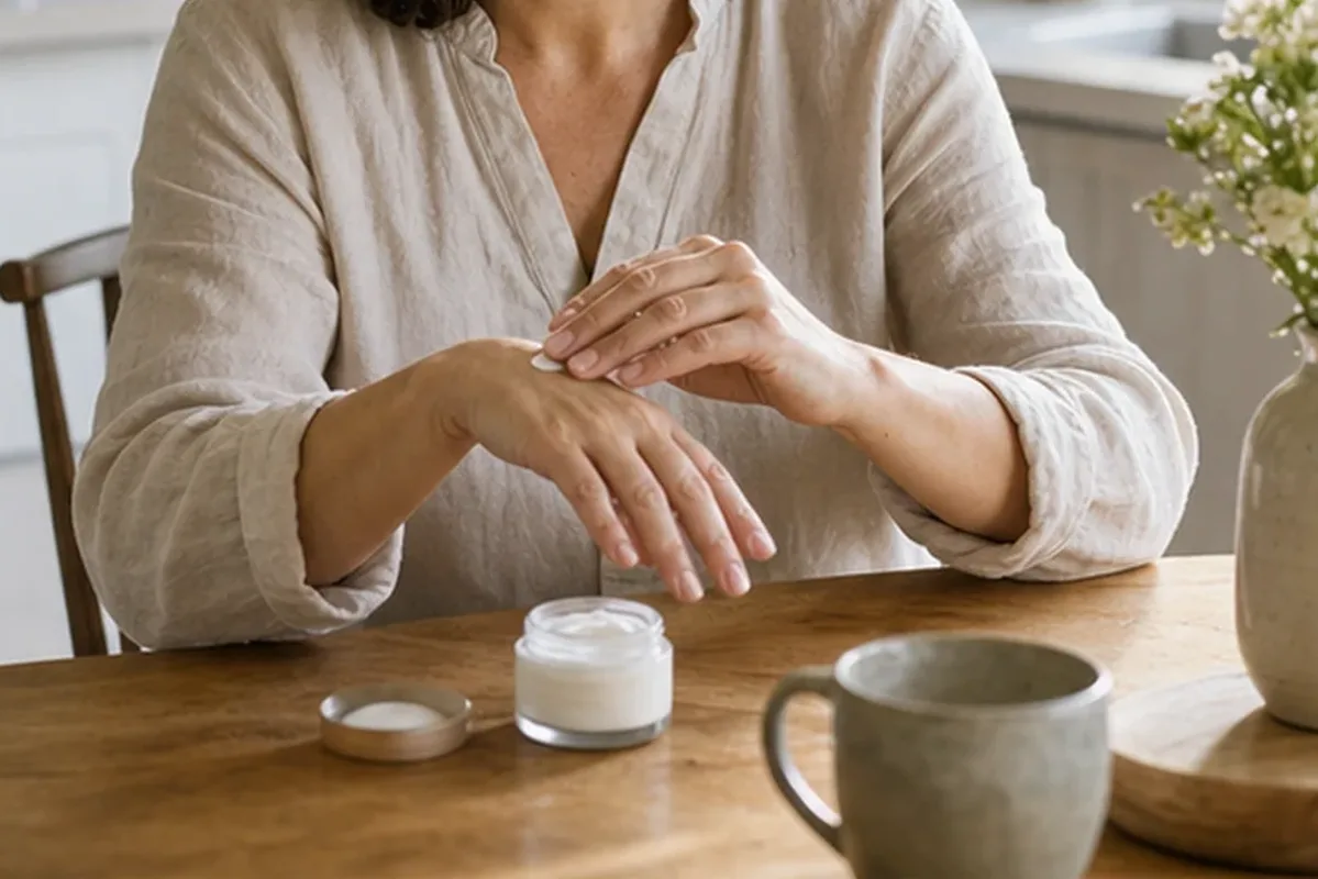 Emotionaler und authentischer Anwendungsmoment rund um Duschgel bei Keratosis pilaris