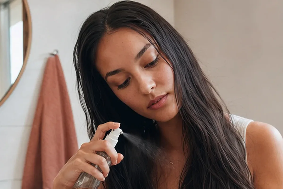 Authentische Beauty-Routine passend zum Thema Volumenspray bei Haarbruch