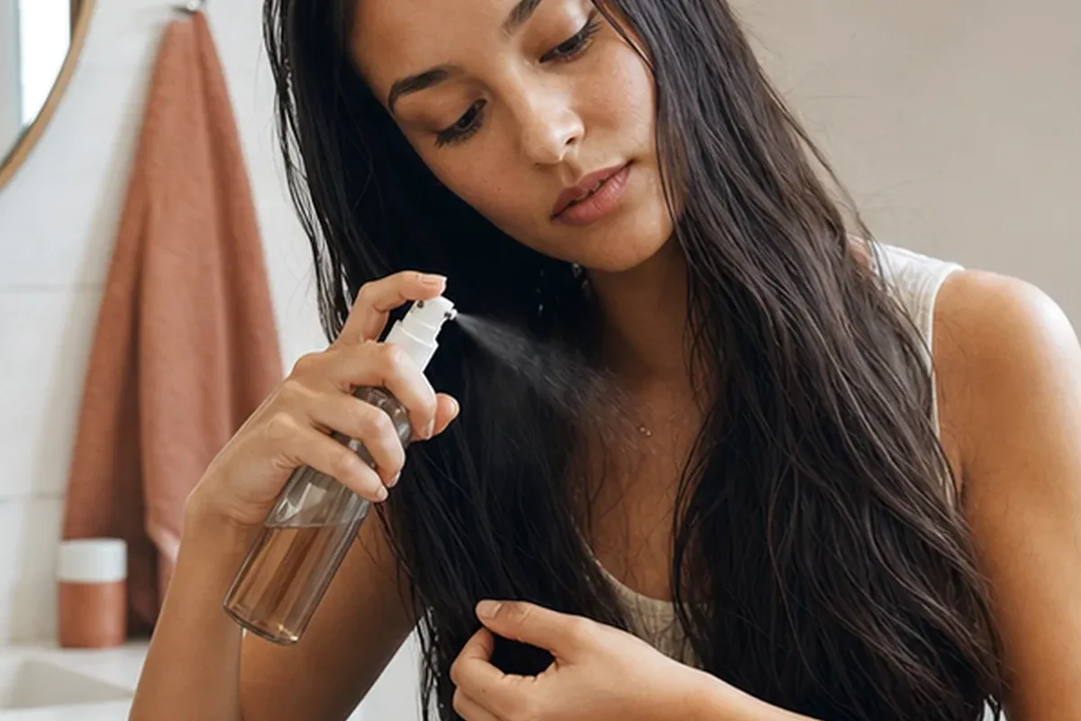 Redaktionelle Detailaufnahme zur Orientierung bei Haaröl bei Frizz