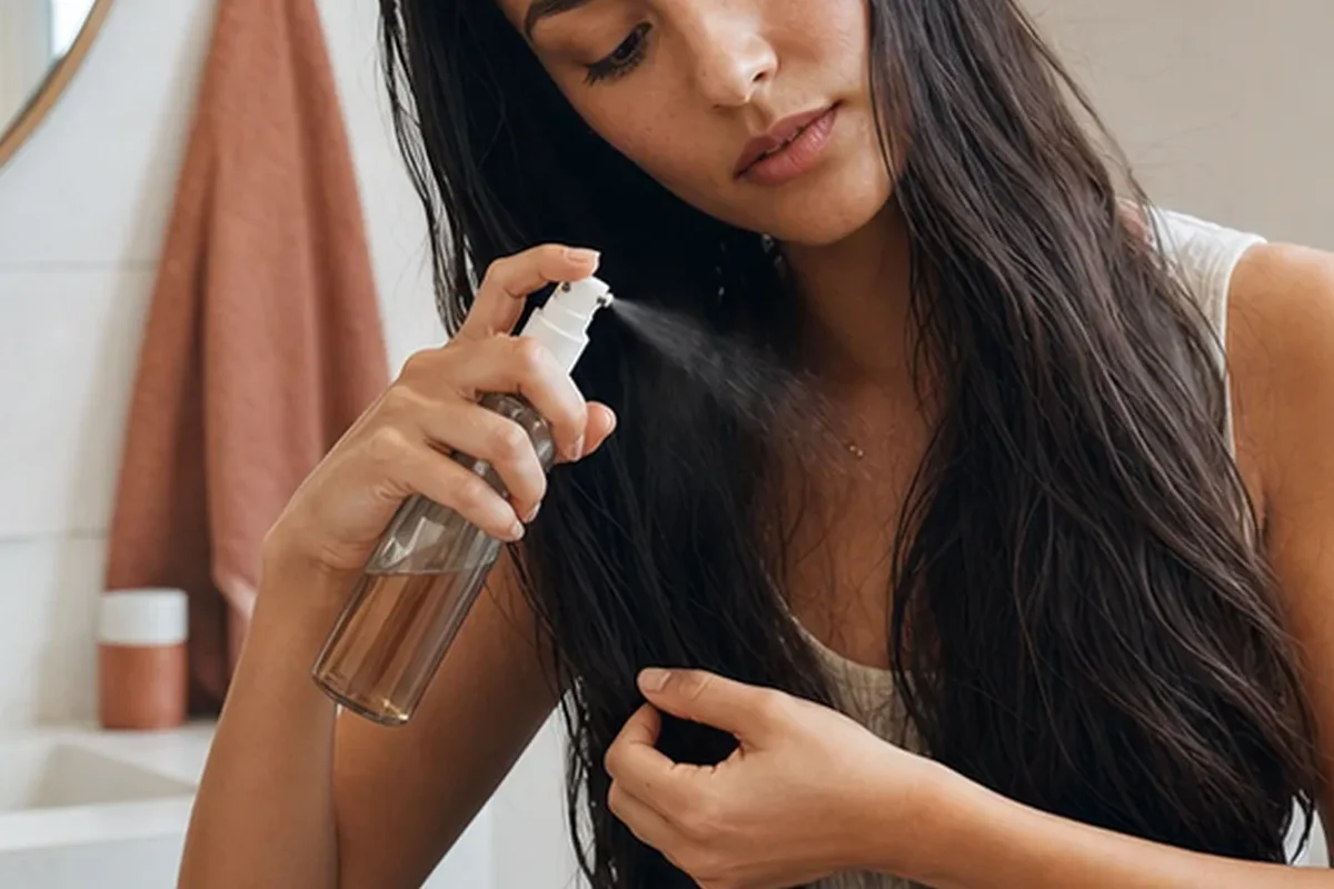 Hochwertige Beauty-Inszenierung zu Auswahlkriterien für Anti-Frizz-Pflege bei fettigem Ansatz