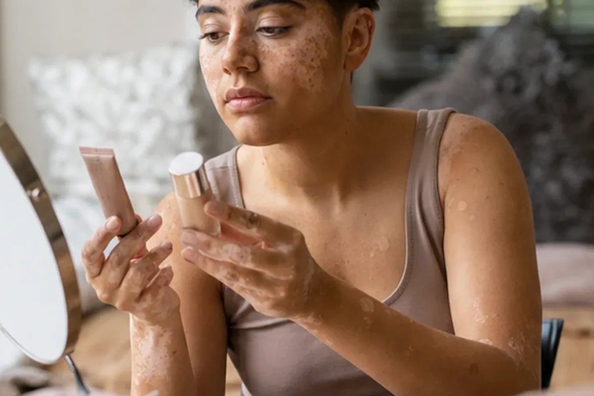 Emotionaler und authentischer Anwendungsmoment rund um Skin Tint bei Rötungen