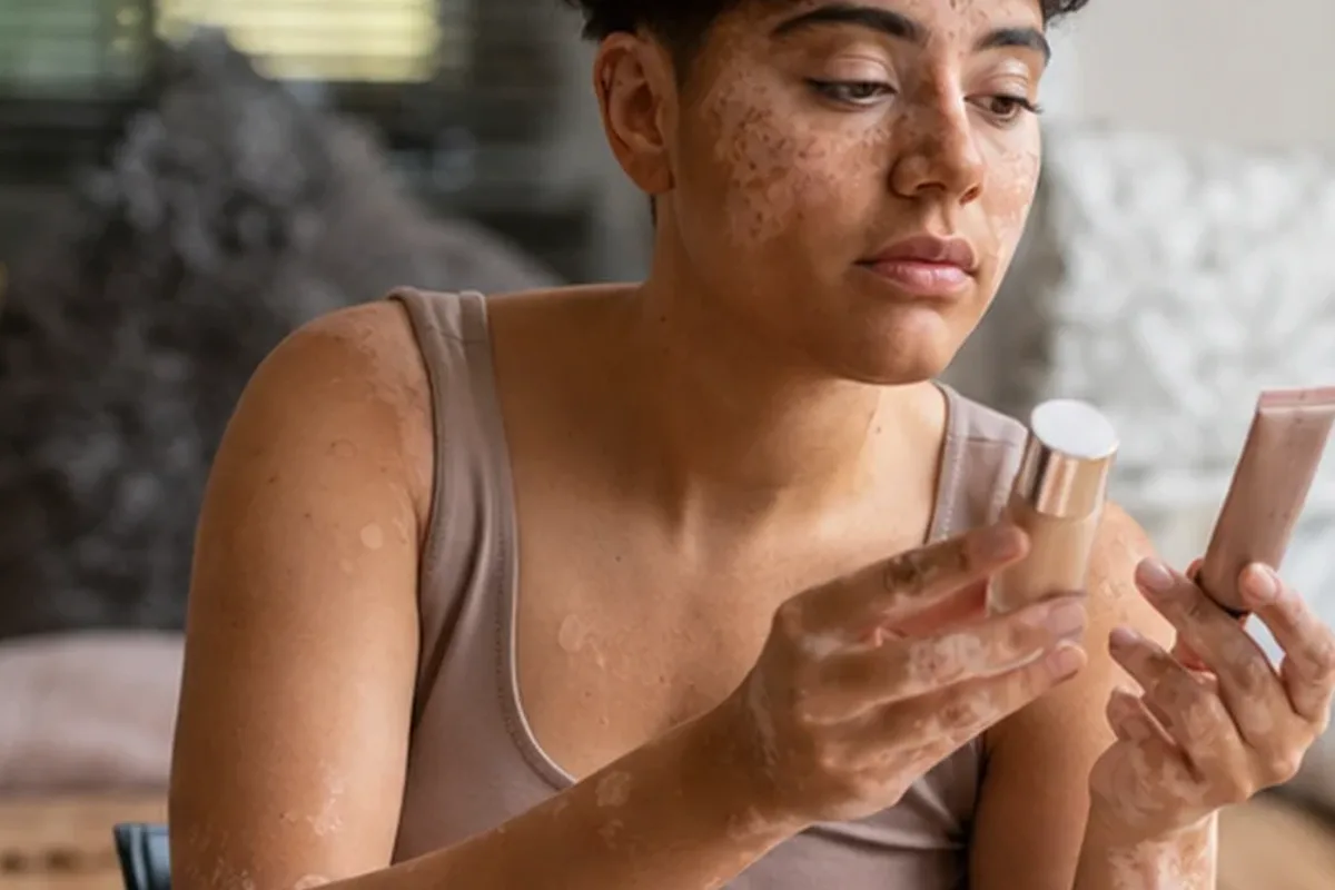 Authentischer Wohlfühlmoment passend zum Beauty-Thema Bronzer für empfindliche Haut