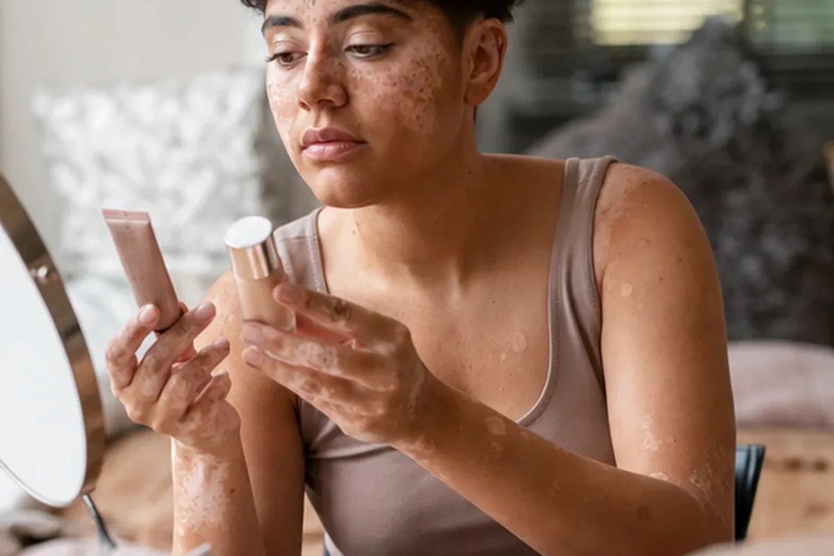 Authentischer Wohlfühlmoment passend zum Beauty-Thema Bronzer für empfindliche Haut