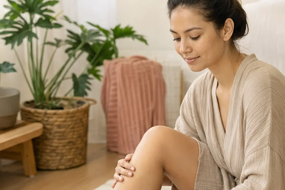 Emotionaler und authentischer Anwendungsmoment rund um Sugaring-Paste für dunkle Haare