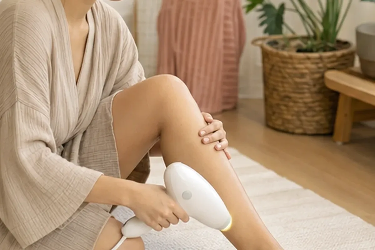 Authentischer Wohlfühlmoment passend zum Beauty-Thema Epilierer bei Rasurbrand