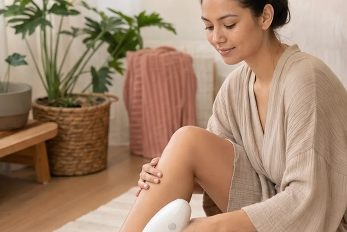 Hochwertige Beauty-Inszenierung zu Auswahlkriterien für Bikinizonen-Trimmer für langanhaltende Glätte
