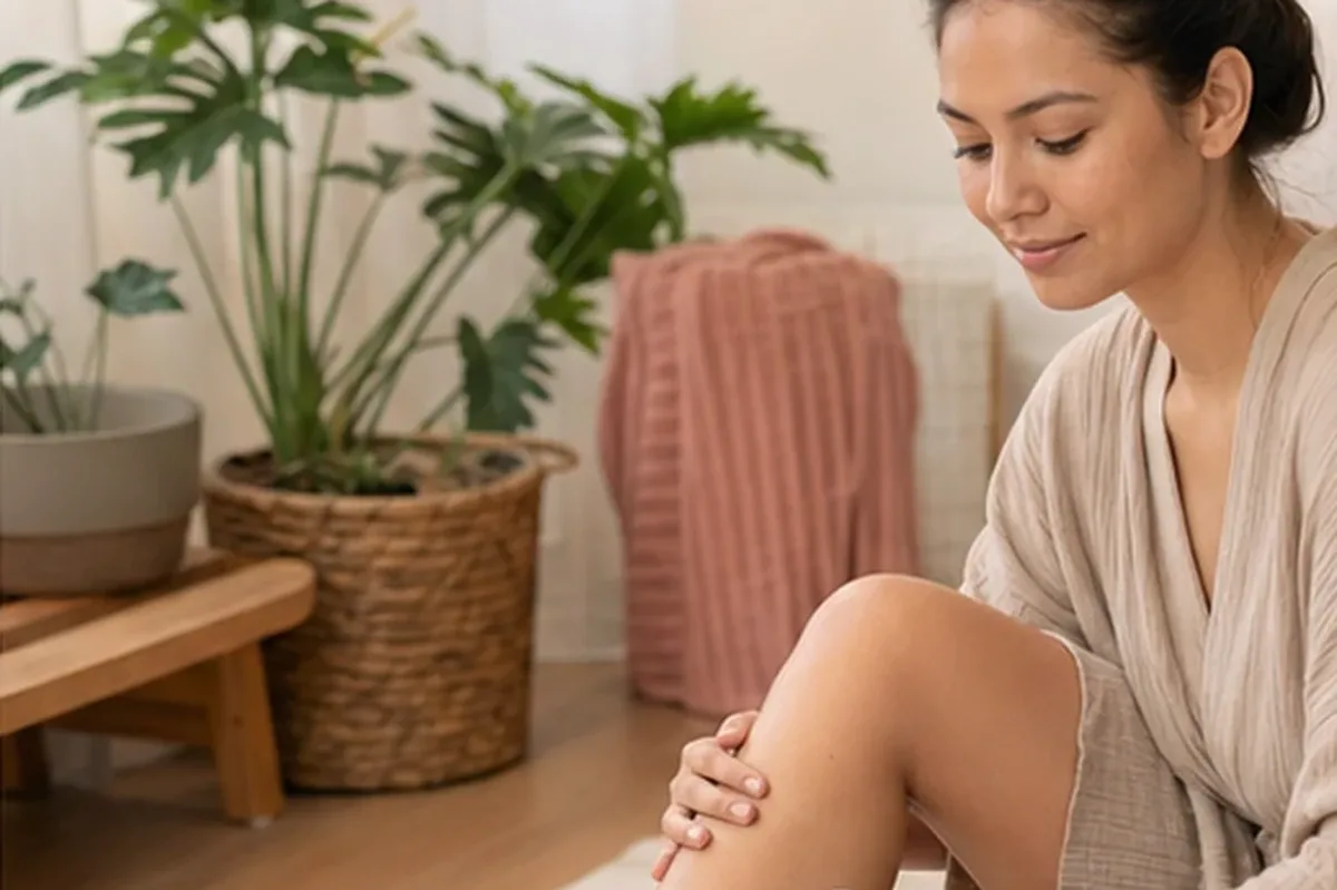 Authentischer Wohlfühlmoment passend zum Beauty-Thema Epilierer für feine Haare